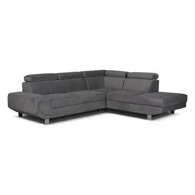 (Right Arm Corner) Artic Corner Grey Color Sofa Bed With Storage