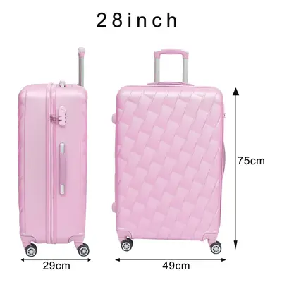 (CMY PINK) Large Hard Shell Suitcase Spinner Wheels ABS