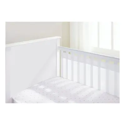 (White) Breathable Baby Airflow Sided Cot Liner - Marabou