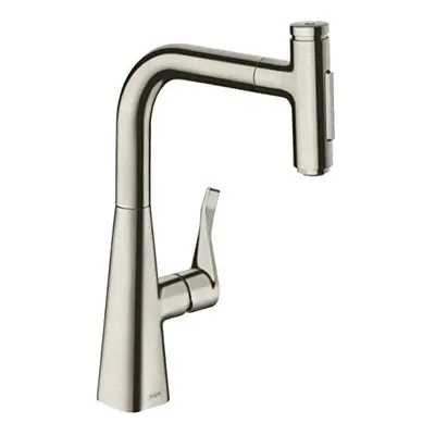 Hansgrohe Metris Select M71 Kitchen Mixer Tap with Pull-Out Spray Jets Stainless Steel Look