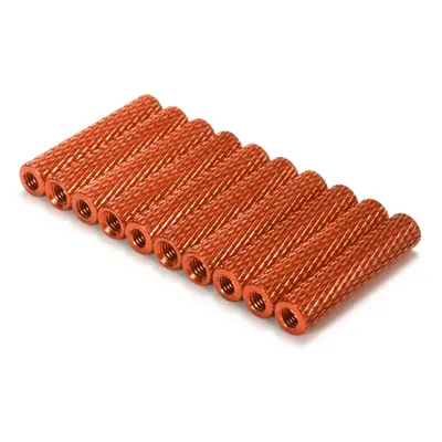 (Dark orange) M3AS17 50Pcs M3 25mm Knurled Standoff Aluminum Alloy Anodized Spacer