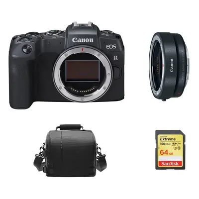 CANON EOS RP Body Black + EF-EOS R Mount Adapter + 64GB SD card + Bag