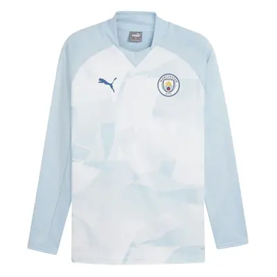 (XL) Man City Prematch LS Sweat Top (Silver Sky)