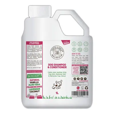 Dog Shampoo & Conditioner 1L | Anti-Bacterial Anti-Fungal | Calms & Soothes Itchy Dog Skin | Res