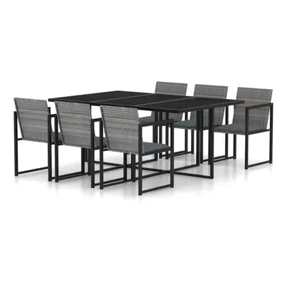 (7) vidaXL Outdoor Dining Set with Cushions Poly Rattan Table & Chair 5/7/9 Piece