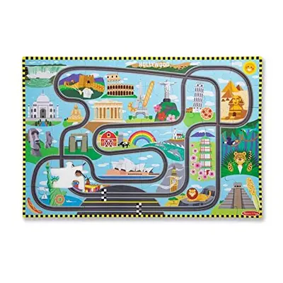 Melissa & Doug Race Around The World Tracks Cardboard Jigsaw Floor Puzzle