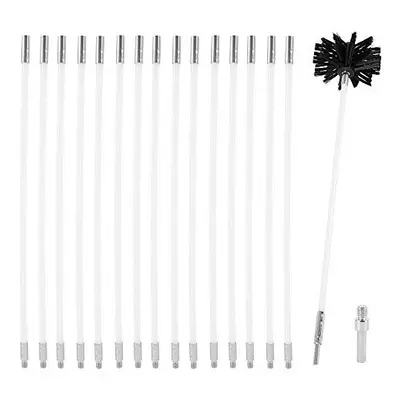 17Pcs Chimney Cleaning Brush Kit Chimney Sweep Sweeping Drain Set Pipeline Flue Cleaning Tool fo