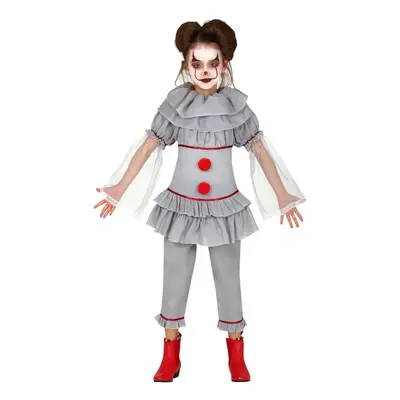 (5 to years (110-115 cm)) Girls' gray assassin clown costume