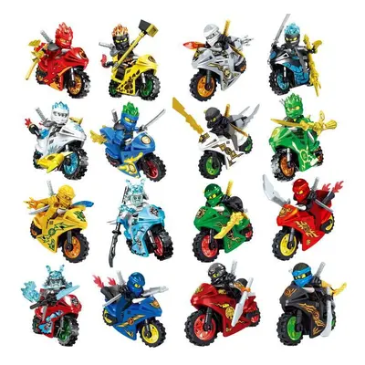 16PCS Mirage Ninja cool motorcycles Minifigures Toys Fit Lego