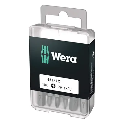 Wera Phillips Extra-Tough Bits 851/1 Z PH1 x mm, Pack of