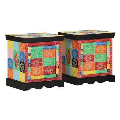 vidaXL Bedside Cabinet pcs Multicolour 40x35x45 cm Solid Wood Mango