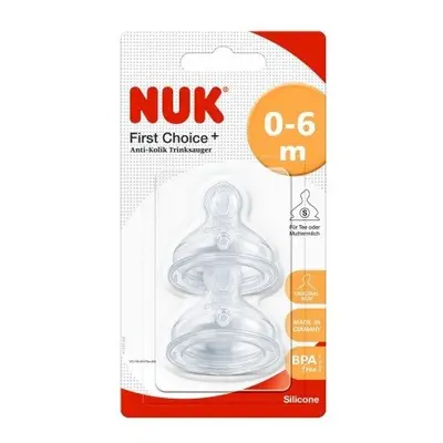 Nuk Silicone Teat Size Small Hole Pack, months