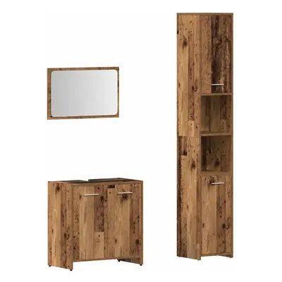 (old wood) vidaXL Bathroom Furniture Set Piece Engineered Wood Furniture Multi Colours