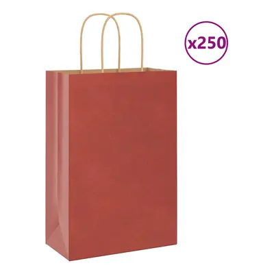 (red, x x cm) vidaXL Paper Bags pcs with Handles Brown 21x11x36 cm Paper Grocery Bag