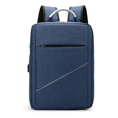 (Blue) Business Laptop Bag Backpack Waterproof USB Charging Computer Storage Bag Travel Schoolba