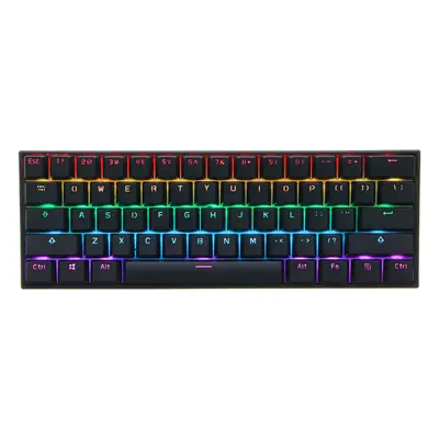 (Black, Cap Red Switch) Mechanical Keyboard Keys 60% NKRO Bluetooth/5.0 Type-C RGB Gaming Keyboa