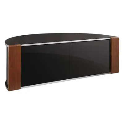 MDA Designs Sirius Remote Friendly Beam Thru Glass Door Walnut/High Gloss Piano Black 40"-52" LC