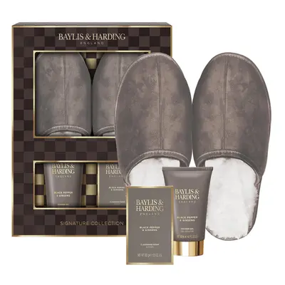 Black Pepper & Ginseng Men's Luxury Slipper Gift Set - Vegan Friendly (Pack of 1)