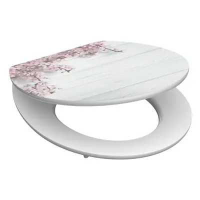 SCHÃTTE High Gloss Seat with Soft-Close FLOWERS & WOOD MDF Toilet Seat Kit