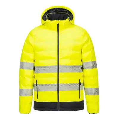 (XXL, Yellow/Black) Portwest Mens Ultrasonic Hi-Vis Heated Jacket