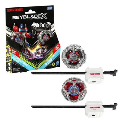 Beyblade X Transformers Collab Optimus Prime 4-60P vs. Megatron 4-80B Multipack Set with Tops & 