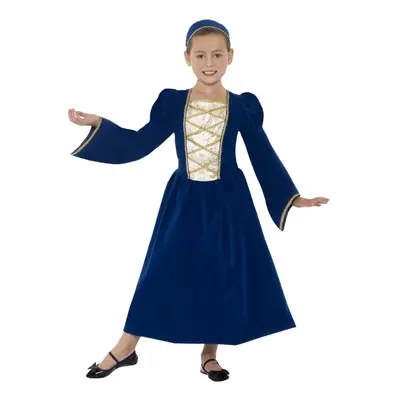 (7-9 Years, Royal Blue) Smiffys Girls Tudor Princess Costume Set