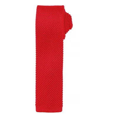 (One Size, Red) Premier Mens Slim Textured Knit Effect Tie (Pack of 2)