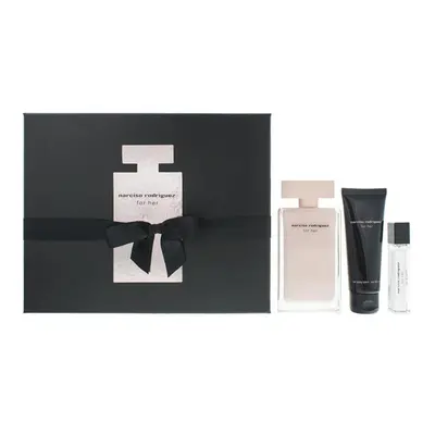 Narciso Rodriguez Pcs Set For Women: 3.4 Eau De Parfum Spray + 0.33 Oz Eau De Parfum + 2.5 Body 