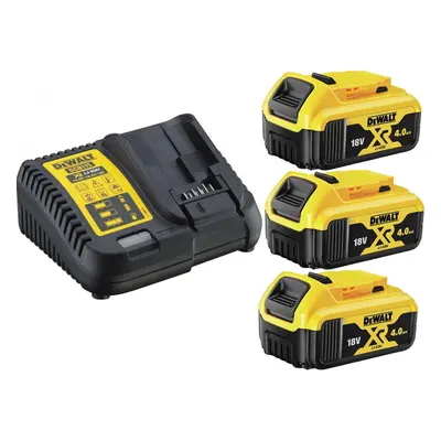 3 x Dewalt DCB182 4.0ah 18v XR Lithium Ion Battery + DCB115 Charger Power Pack