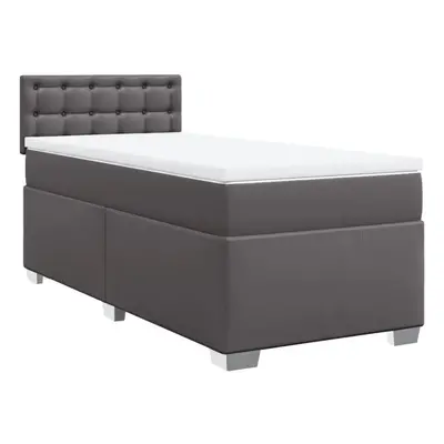 (grey, x cm) vidaXL Box Spring Bed with Mattress Bedroom Bed Frame Bed Base Faux Leather