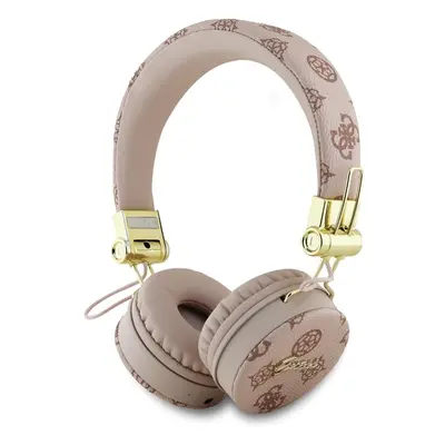 Guess 4G Peony Script Round Shape ENC Bluetooth On Ear Headphones Brown - GUBH70EPOSMW