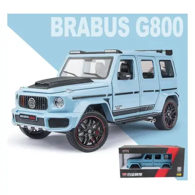 (sky blue, 1/24-22x10x9.3cm) 1:24 Scale Brabus G800 Alloy Car Model, Diecast Car With Sound Ligh