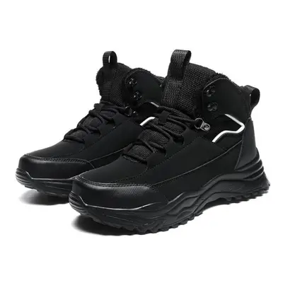 (black, 40) Tuinanle Warm Winter Shoes Warm Plush Outdoor Snow Sneakers For Men Antiskid Waterpr