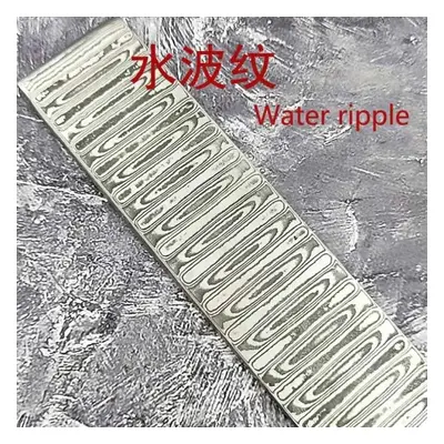 (30x5x0.5cm Water) 30x5x0.5cm Damascus Steel Vg10 Sandwich Knife Blank Pattern Raw Material Stri