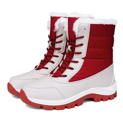 (red, 36) Tuinanle Snow Boots Plush Warm Ankle Boots For Women Winter Shoes Waterproof Boots Wom