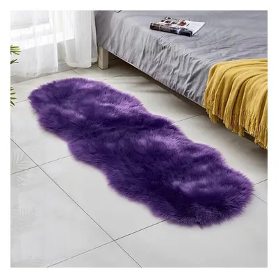 (indigo, 60x180cm) Irregular Long Soft White Faux Sheepskin Fur Area Rugs Kids Livingroom Bedroo