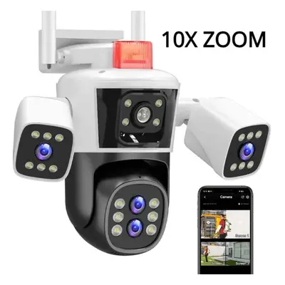 AIOOK Outdoor Waterproof Security Camera HD 8MP WiFi Camera 10x Zoom 2-way Audio Intercom PTZ 36