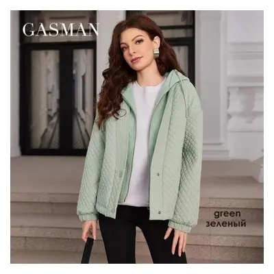 (green, M) Gasman Women&apos;s Jackets Spring Short Coats Spliced Hooded Design Windproof Warmth