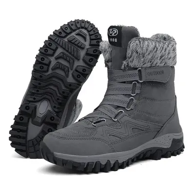 (dark gray, 37) Unisex Boots Waterproof Outdoor Snow Boots Warm And Velvet Women&apos;s High -to