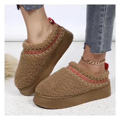 (chocolate, 37) Fashion Winter Women Short Plush Warm Snow Boots Casual Shoes New Granular Velve