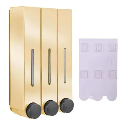 (gold, Triple) 420ml Soap Dispenser Wall Mounted Shower Soap Dispenser Shower Gel Detergent Disp