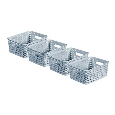 My Style Small Rectangular Storage Basket 4L - Blue (Pack of 4)