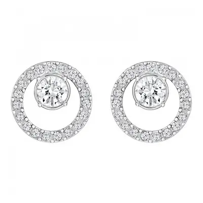 Swarovski Creativity Circle Pierced Earrings Rhodium Plated