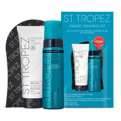 Self Tan Award Winning Kit, Express Bronzing Mousse ml, Gradual Tan Firming Body Lotion ml, Appl