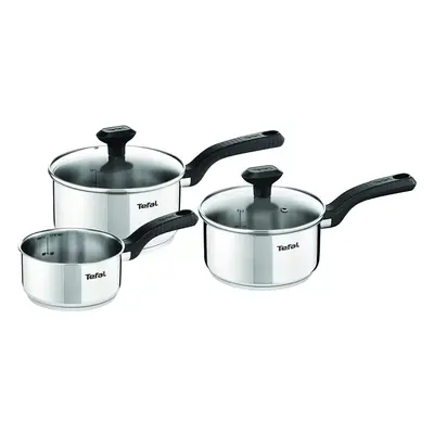 Tefal C973S344 Comfort Max Stainless Steel Saucepan Set, Pieces - Silver