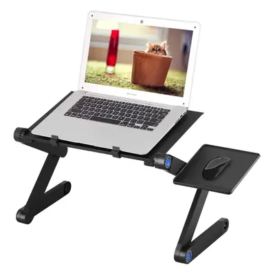 (Blue With Fan) Laptop stand, adjustable and foldable