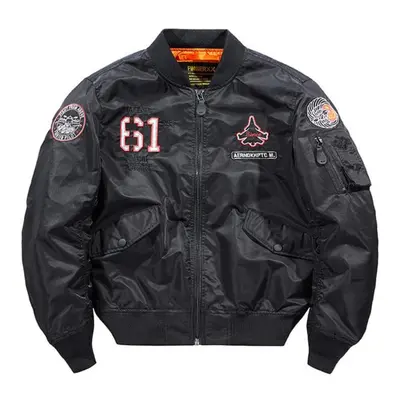 (black, L) Men&apos;s Jackets Coats Bomber Jacket Men Pilot Flight Jackets Hip Hop Streetwear Gr