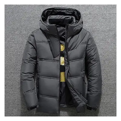 (dark gray, XL) Minifann Maijiabao Mens Quilted Down Coats Winter Warm Padded Bubble Puffer Hood