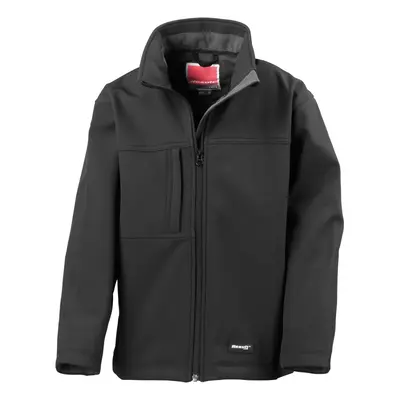 (2XL, Black) Result Childrens Unisex Waterproof Classic Softshell Layer Jacket