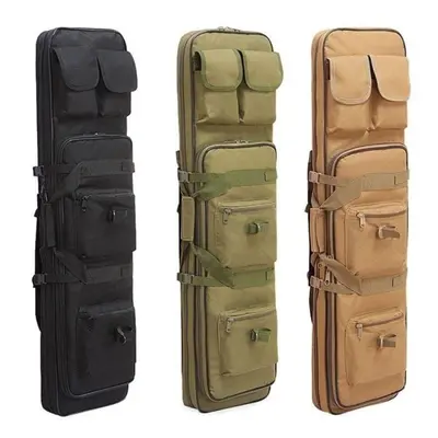 (tan, 120cm-Good quality) Multifunction Tactical Rifle Case Multi-pocket Airsoft Gun Bag Wear-re